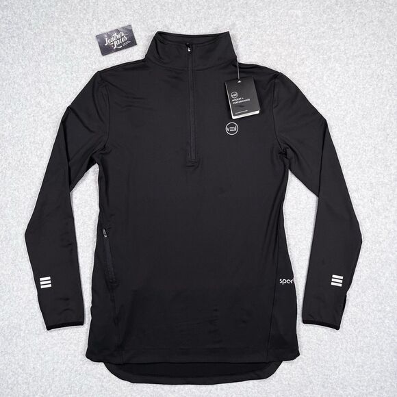 Veil Spark Half Zip Pullover Tunic Womens Medium M Black Workout Performance NWT - Picture 2 of 14